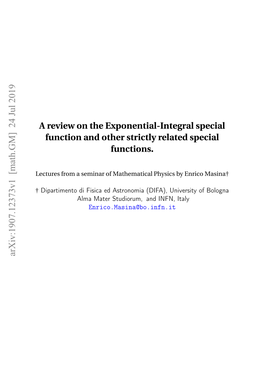 Useful Review on the Exponential-Integral Special Function