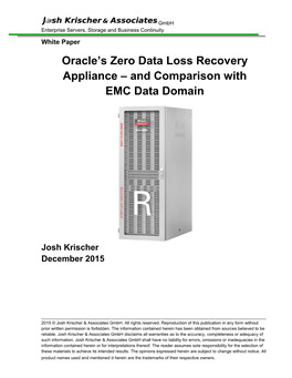 Oracle's Zero Data Loss Recovery Appliance