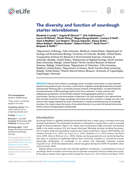 The Diversity and Function of Sourdough Starter Microbiomes