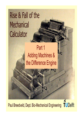 Rise & Fall of the Mechanical Calculator