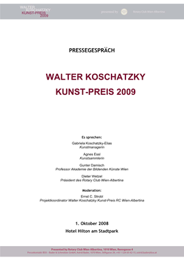 Walter Koschatzky Kunst-Preis 2009