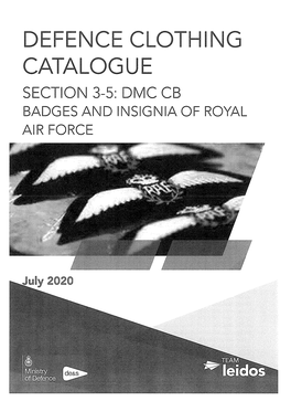Section 3-5: Dmc Cb Badges and Insignia of Royal Air Force