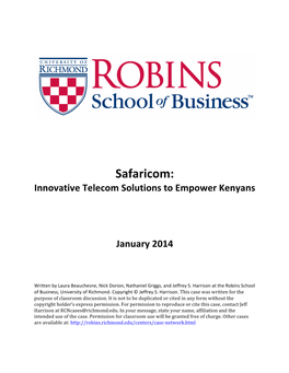Safaricom: Innovative Telecom Solutions to Empower Kenyans