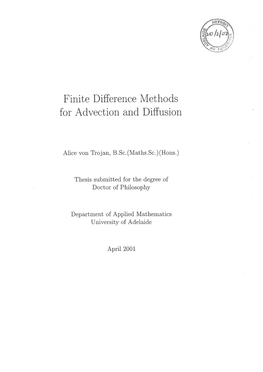 Finite Difference Methods for Advection and Diffusion
