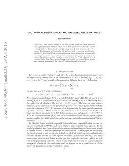 Isotropical Linear Spaces and Valuated Delta-Matroids