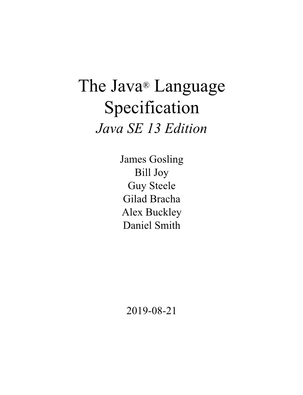 The Java® Language Specification Java SE 13 Edition