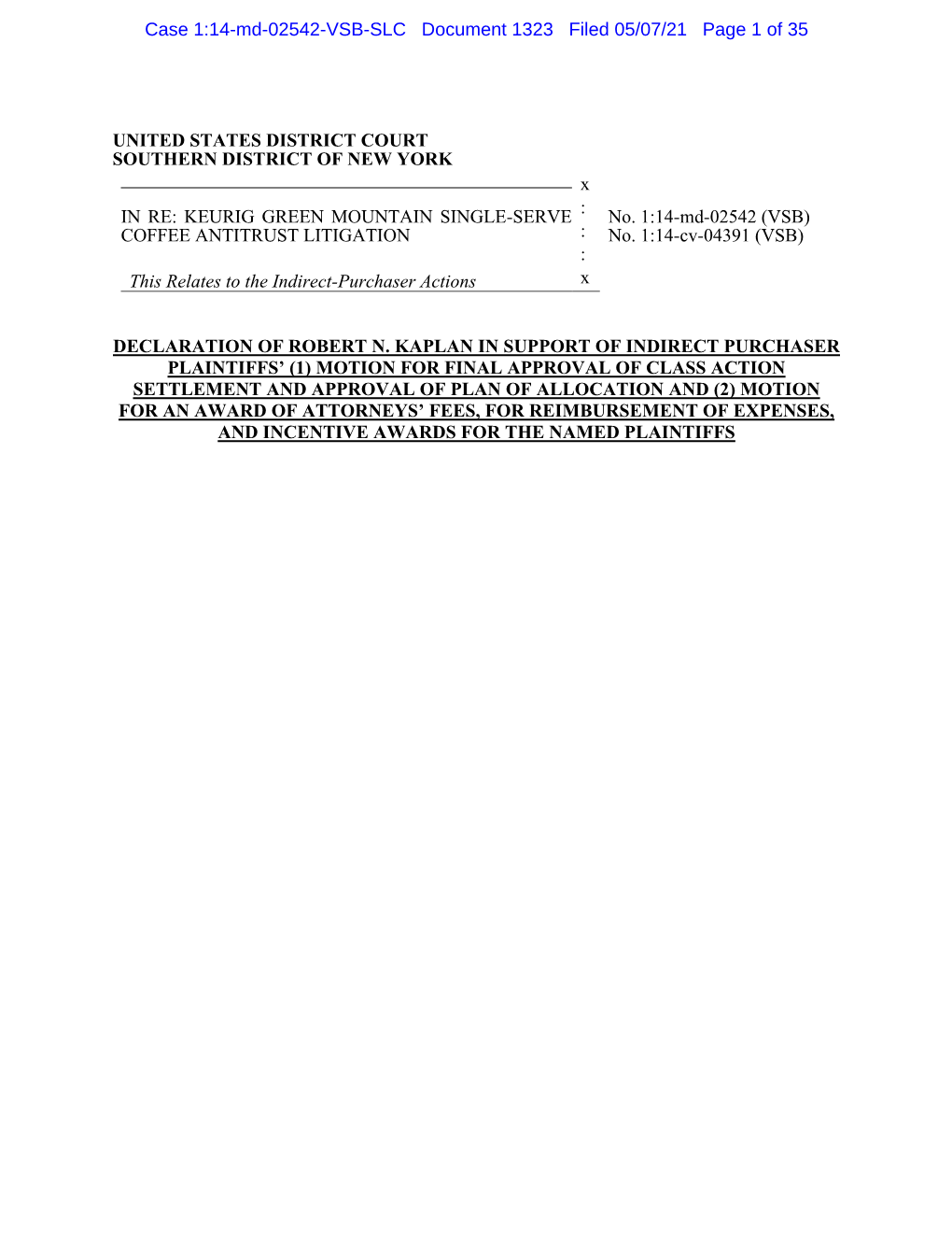 Case 1:14-Md-02542-VSB-SLC Document 1323 Filed 05/07/21 Page 1 of 35