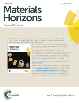 Materials Horizons Accepted Manuscript