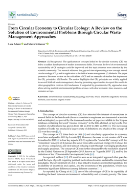From Circular Economy to Circular Ecology: a Review on the Solution of Environmental Problems Through Circular Waste Management Approaches