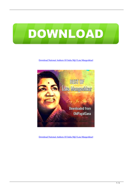 Download National Anthem of India Mp3 Lata Mangeshkarl