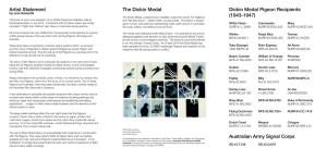 Artist Statement the Dickin Medal Dickin Medal Pigeon Recipients
