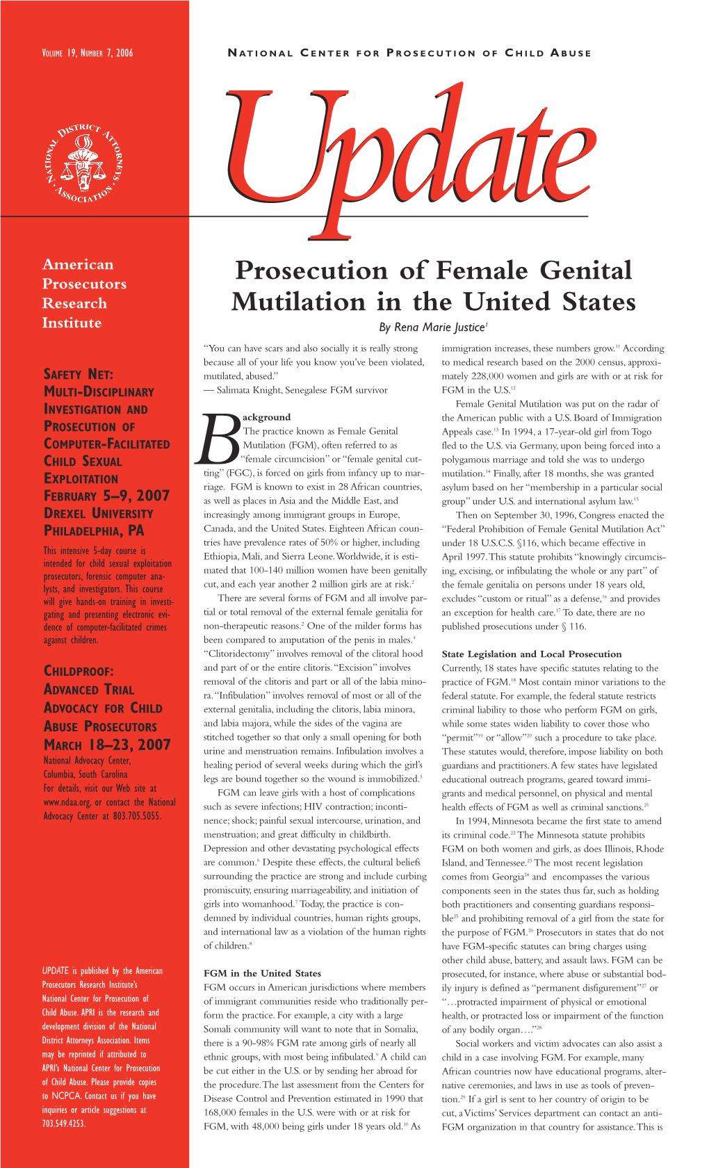 Prosecution of Female Genital Mutilation in the United States