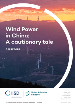 Wind Power in China: a Cautionary Tale