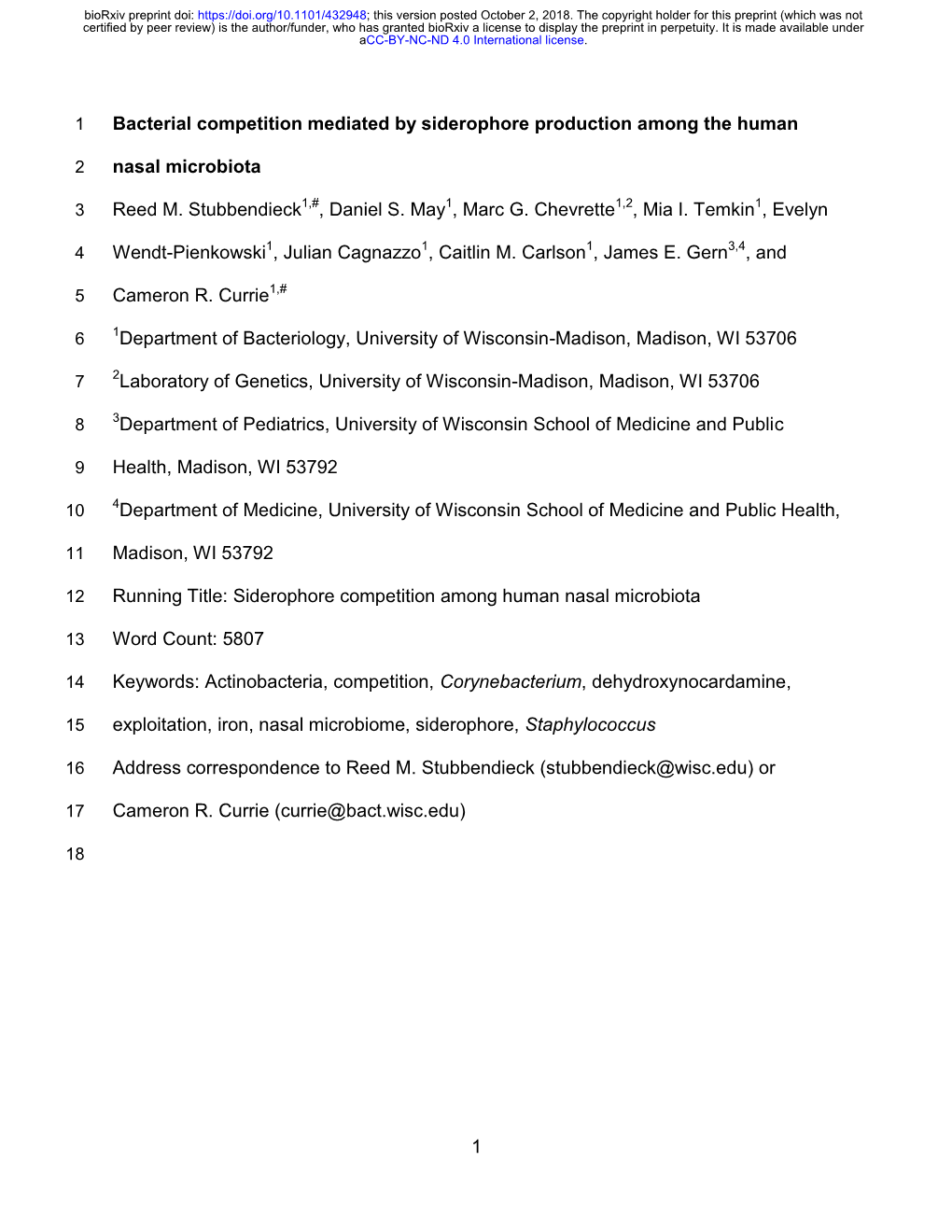 Bacterial Competition Mediated by Siderophore Production Among the Human