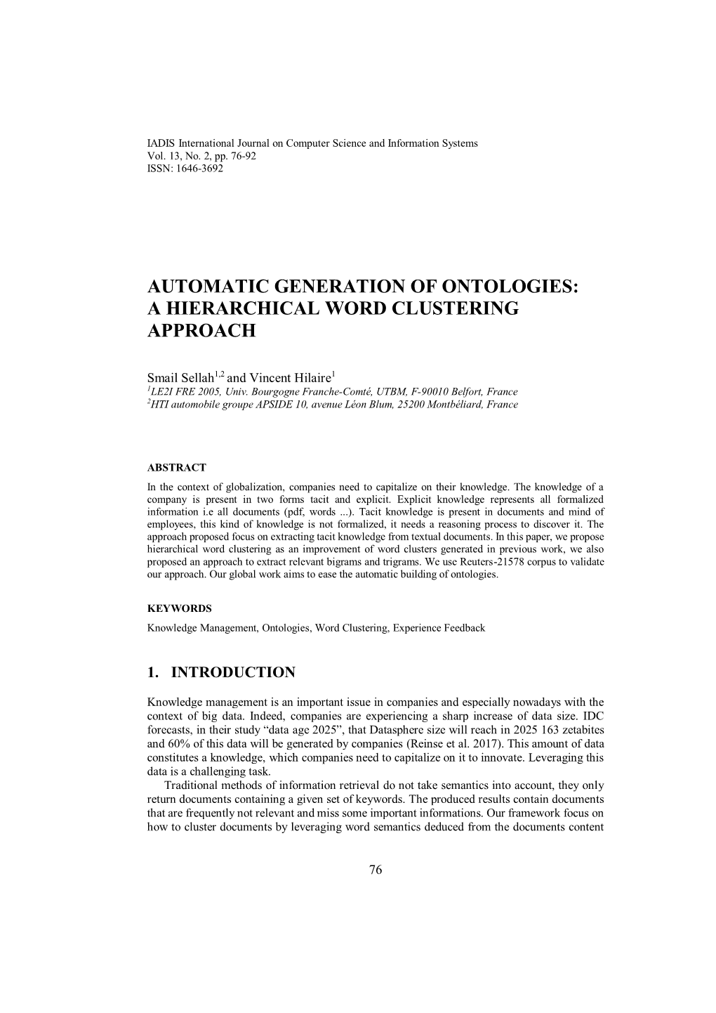 A Hierarchical Word Clustering Approach