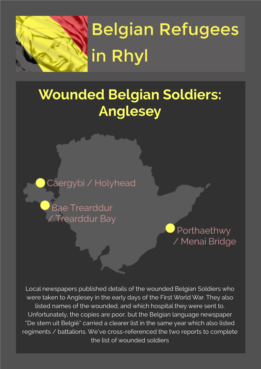 Wounded Belgian Soldiers: Anglesey