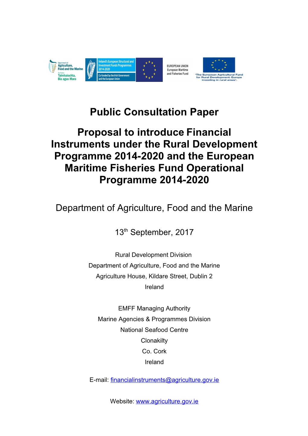 Financial Instruments- Public Consultation Paper