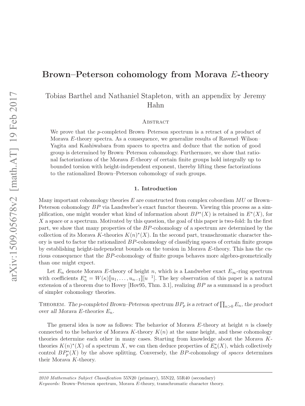 Brown-Peterson Cohomology from Morava E-Theory