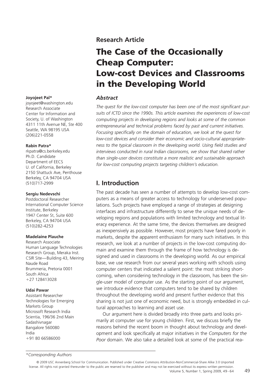 The Case of the Occasionally Cheap Computer: Low-Cost Devices and Classrooms in the Developing World