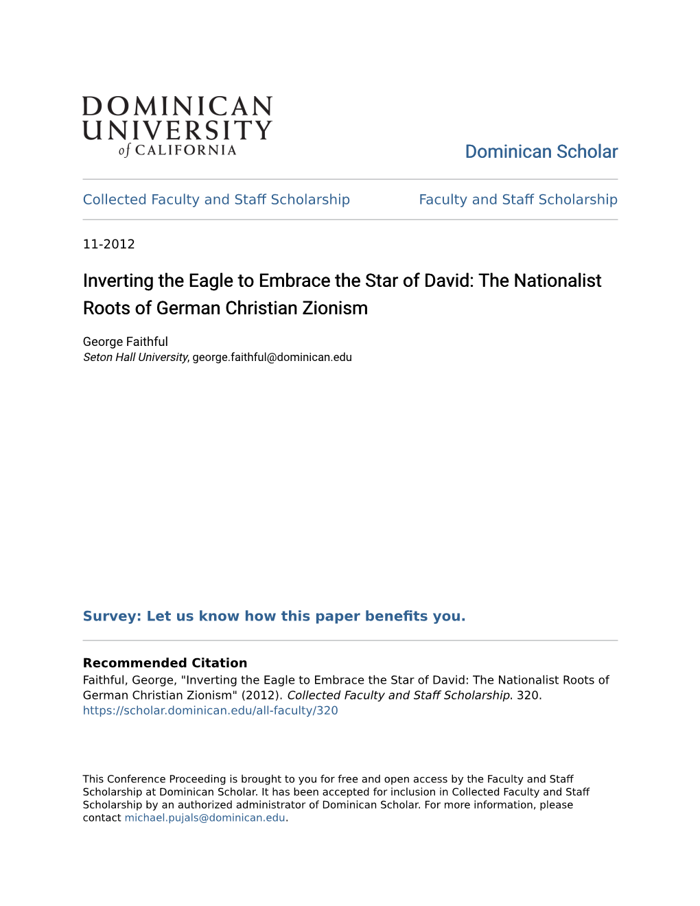 Inverting the Eagle to Embrace the Star of David: the Nationalist Roots of German Christian Zionism