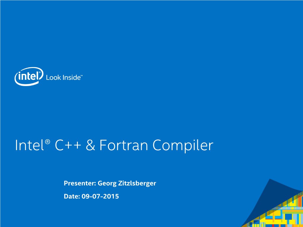 Intel® C++ & Fortran Compiler