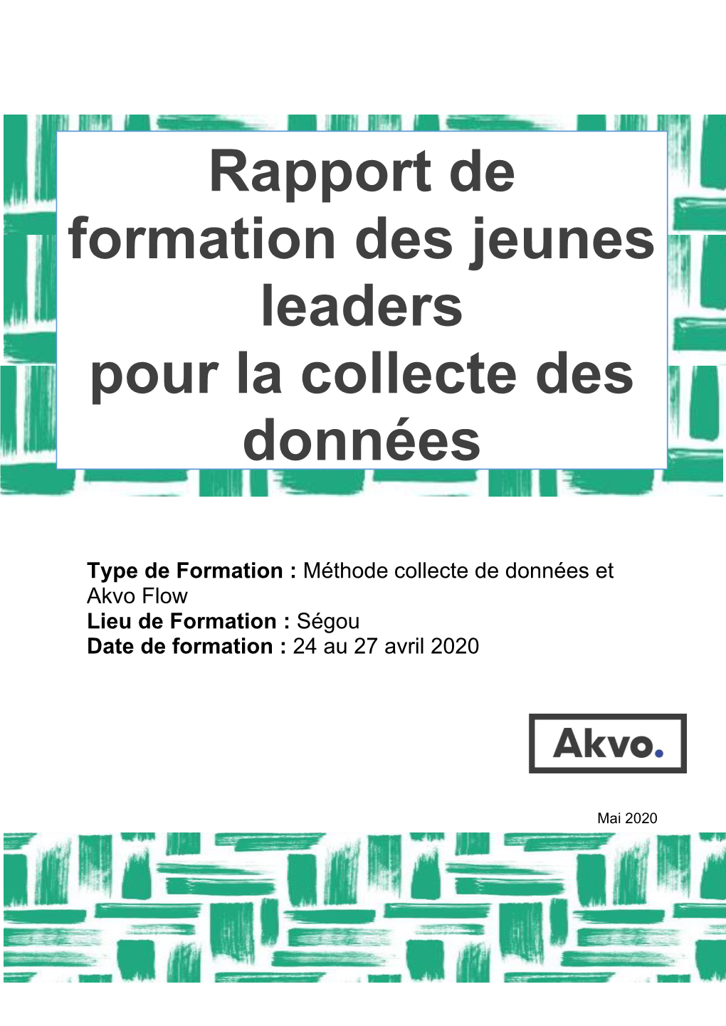 Rapport De Formation Des Jeunes Leaders Pour La Collecte Des Données