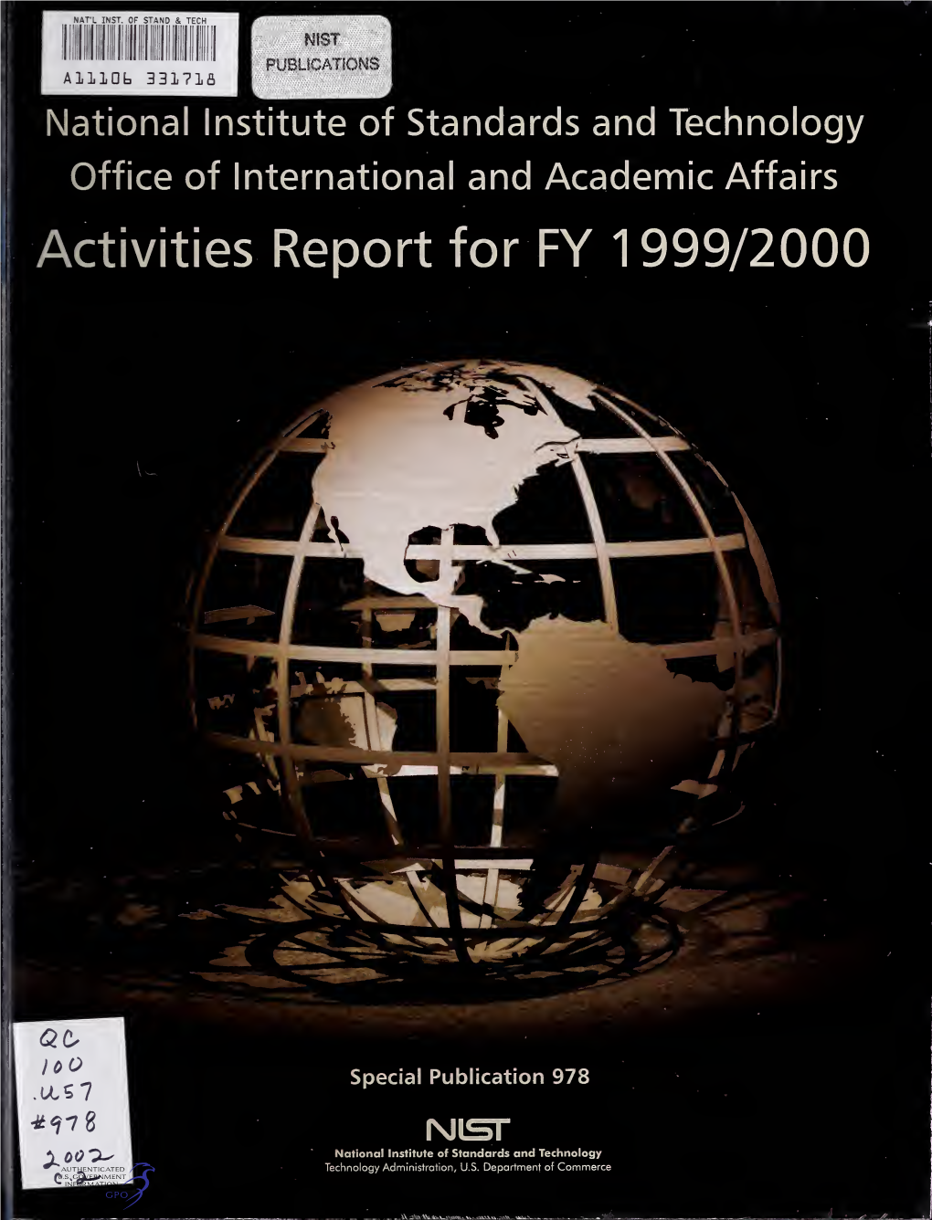 Office of International and Academic Affairs Activities Report for Fy 1999/2000