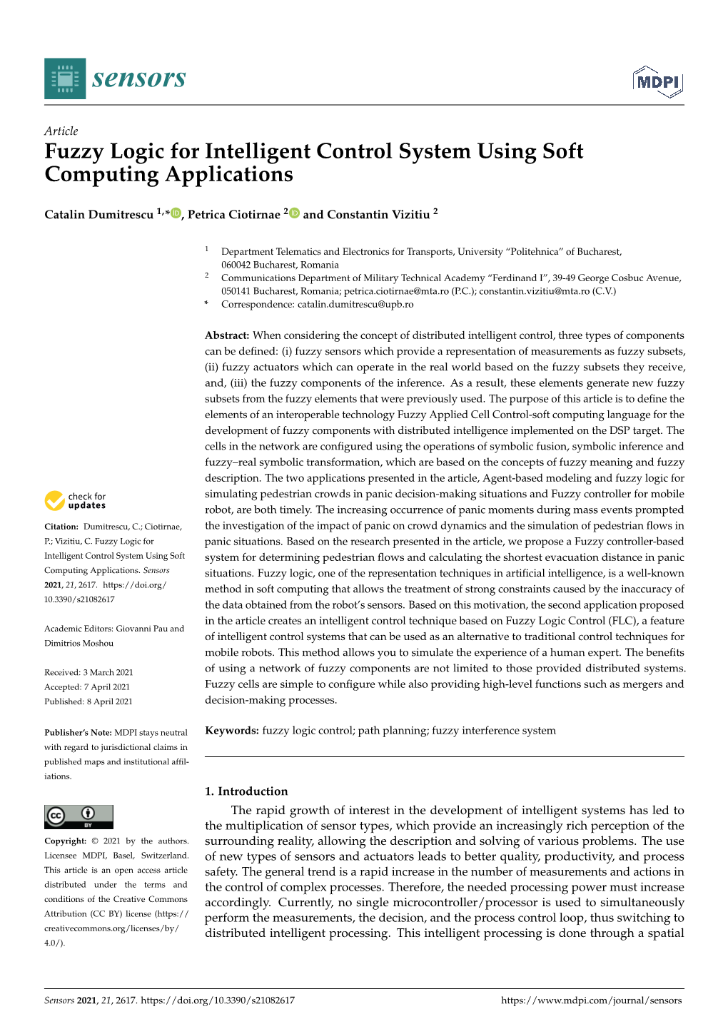 Fuzzy Logic for Intelligent Control System Using Soft Computing Applications