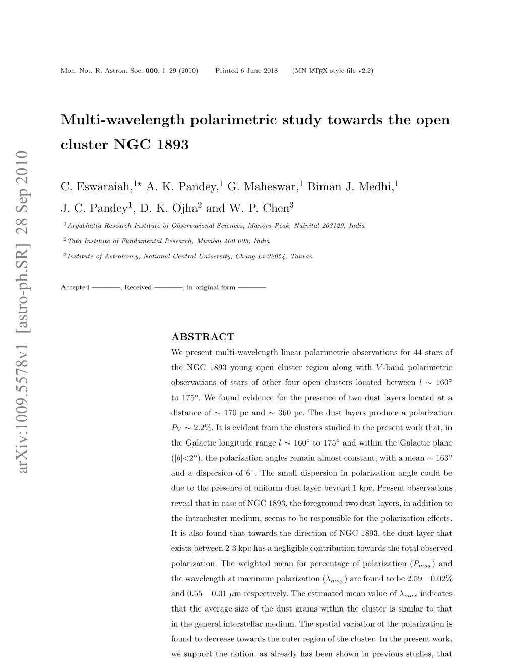 Multi-Wavelength Polarimetric Study Towards the Open Cluster NGC 1893