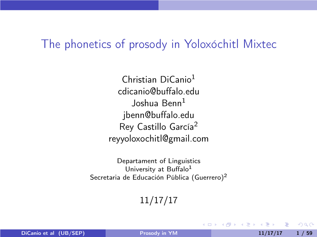 The Phonetics of Prosody in Yoloxóchitl Mixtec