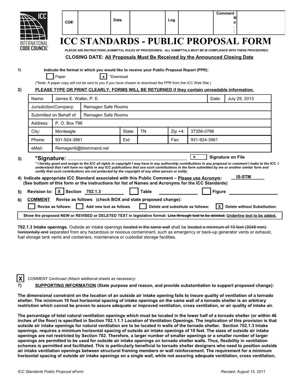 Word Public Comment Form - Standards