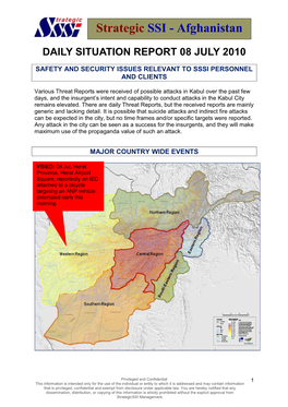 DAILY SITUATION REPORT 13 May 2008