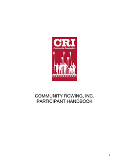 Community Rowing, Inc. Participant Handbook