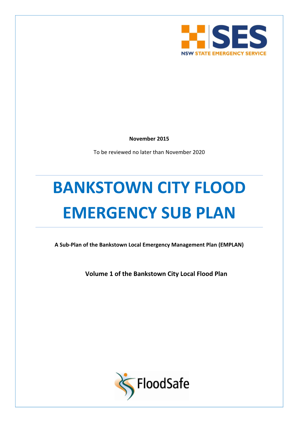 Bankstown City Flood Emergency Sub Plan
