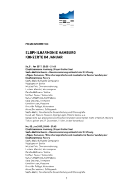 Elbphilharmonie Hamburg Konzerte Im Januar
