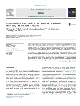 Impact Simulation in the Gravity Regime: Exploring the Effects of Parent Body Size and Internal Structure