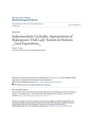Appropriations of Shakespeare's "Dark Lady" Sonnets in Dickens's Great Expectations Daniel G