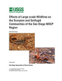 Effects of Large-Scale Wildfires on the Scorpion and Solifugid Communities of the San Diego MSCP Region