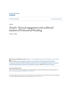 Kynical Engagement and Coalitional Fandom of Professional Wrestling Andrew Zolides