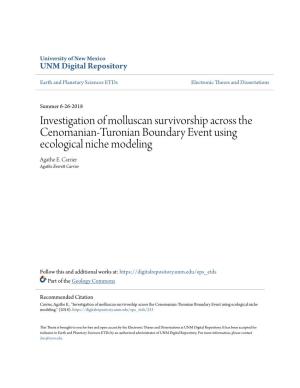 Investigation of Molluscan Survivorship Across the Cenomanian-Turonian Boundary Event Using Ecological Niche Modeling Agathe E