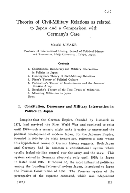 Japan and a Comparison with Germany’S Case