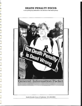 DEATH PENALTY FOCUS a Non-Profit Group Dedicated to the Abolition of the Death Penalty