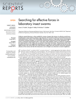 Searching for Effective Forces in Laboratory Insect Swarms