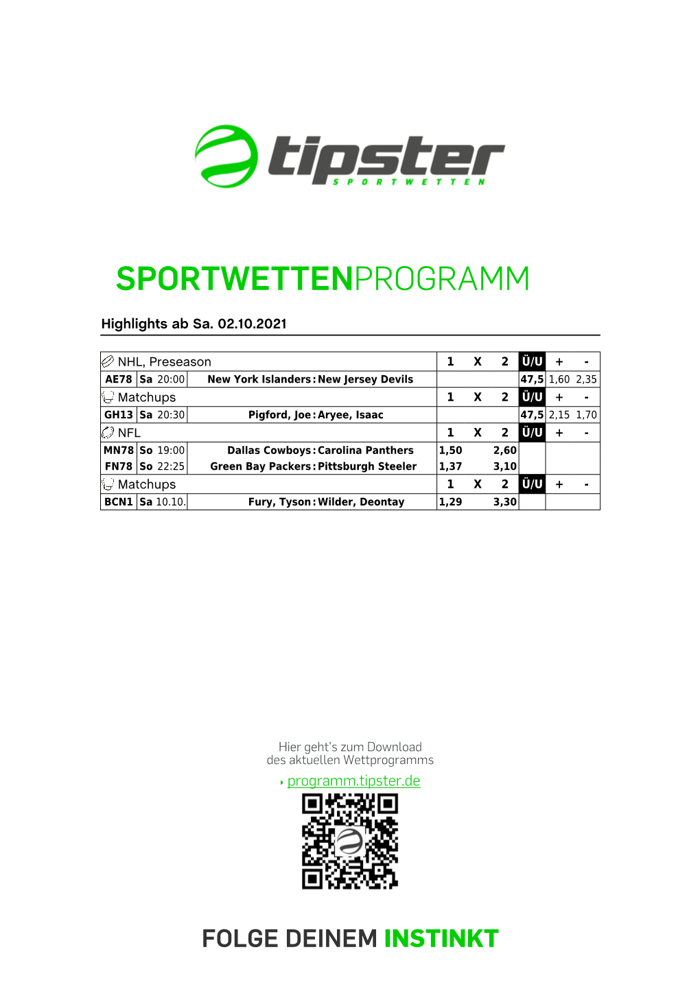 Sportwettenprogramm