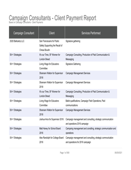 Campaign Consultants - Client Payment Report Based on Campaign Consultants - Client Payments