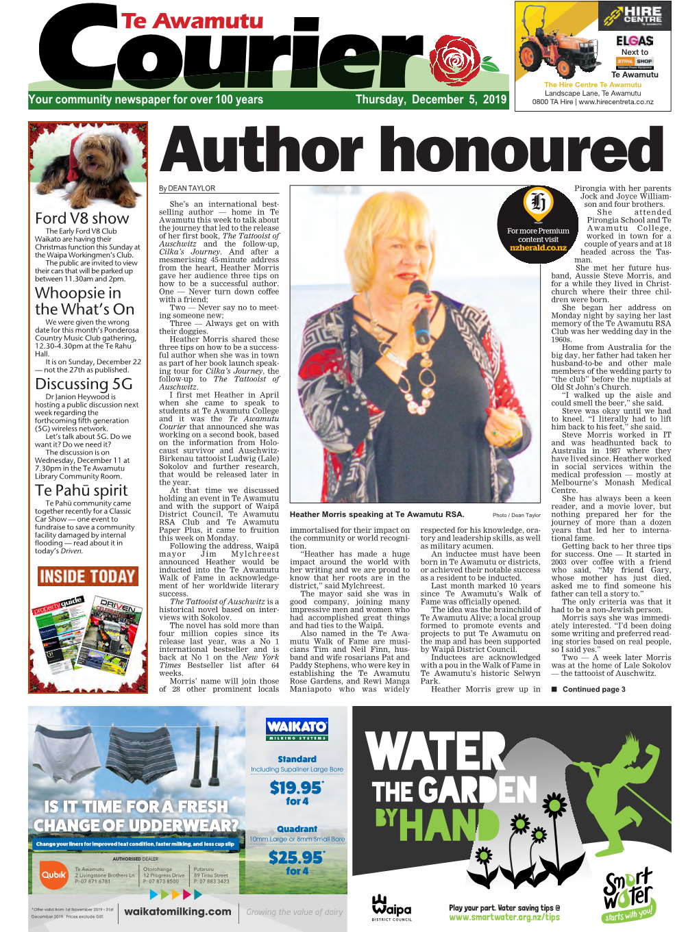 Te Awamutu Courier Thursday, December 5, 2019