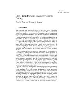 Block Transforms in Progressive Image Coding