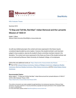 Indian Removal and the Lamanite Mission of 1830-31