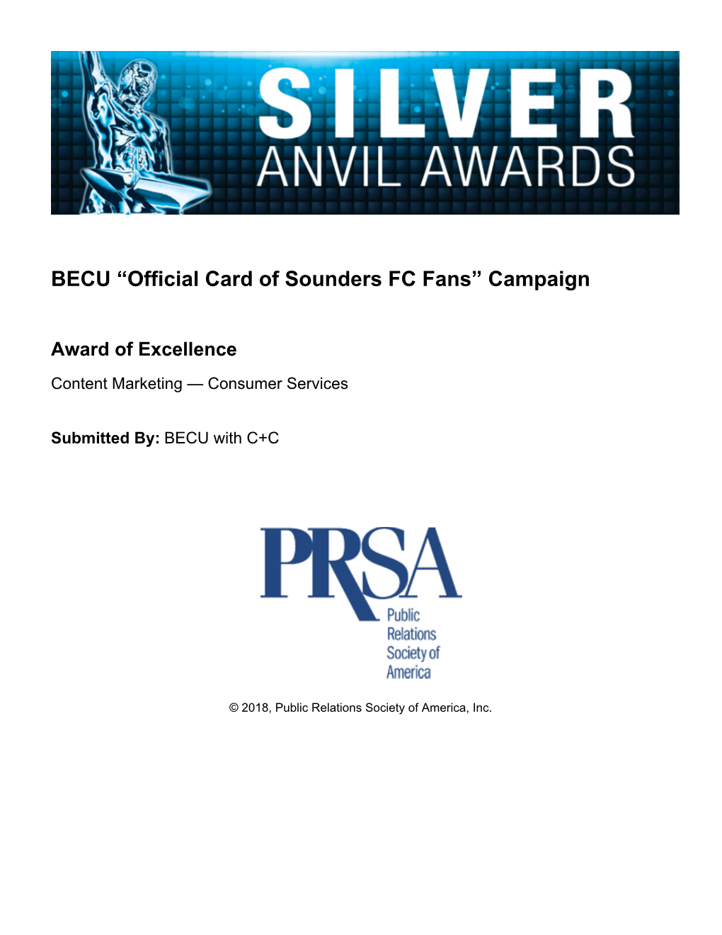 BECU “Official Card of Sounders FC Fans” Campaign