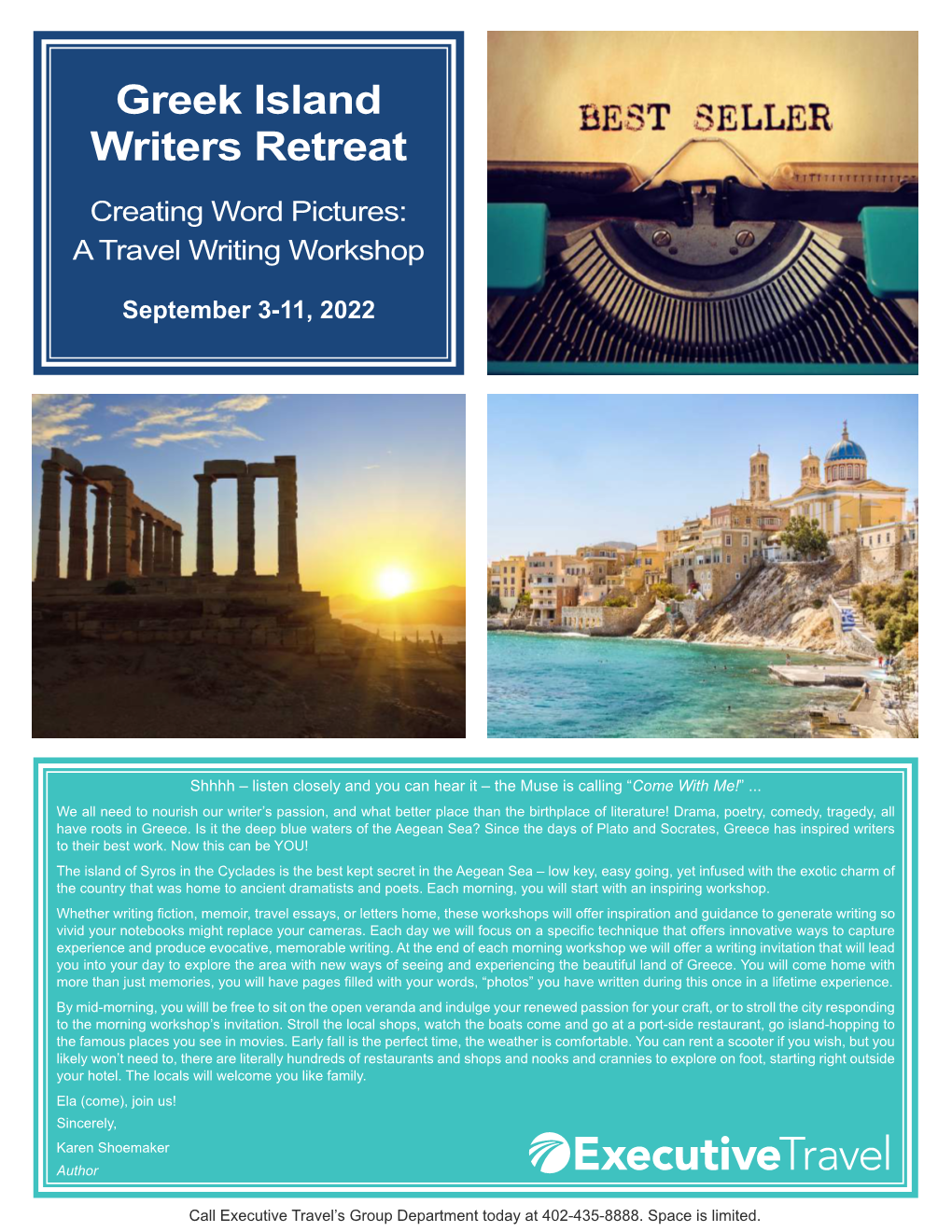 Greek Island Writers Retreat Creating Word Pictures: a Travel Writing Workshop